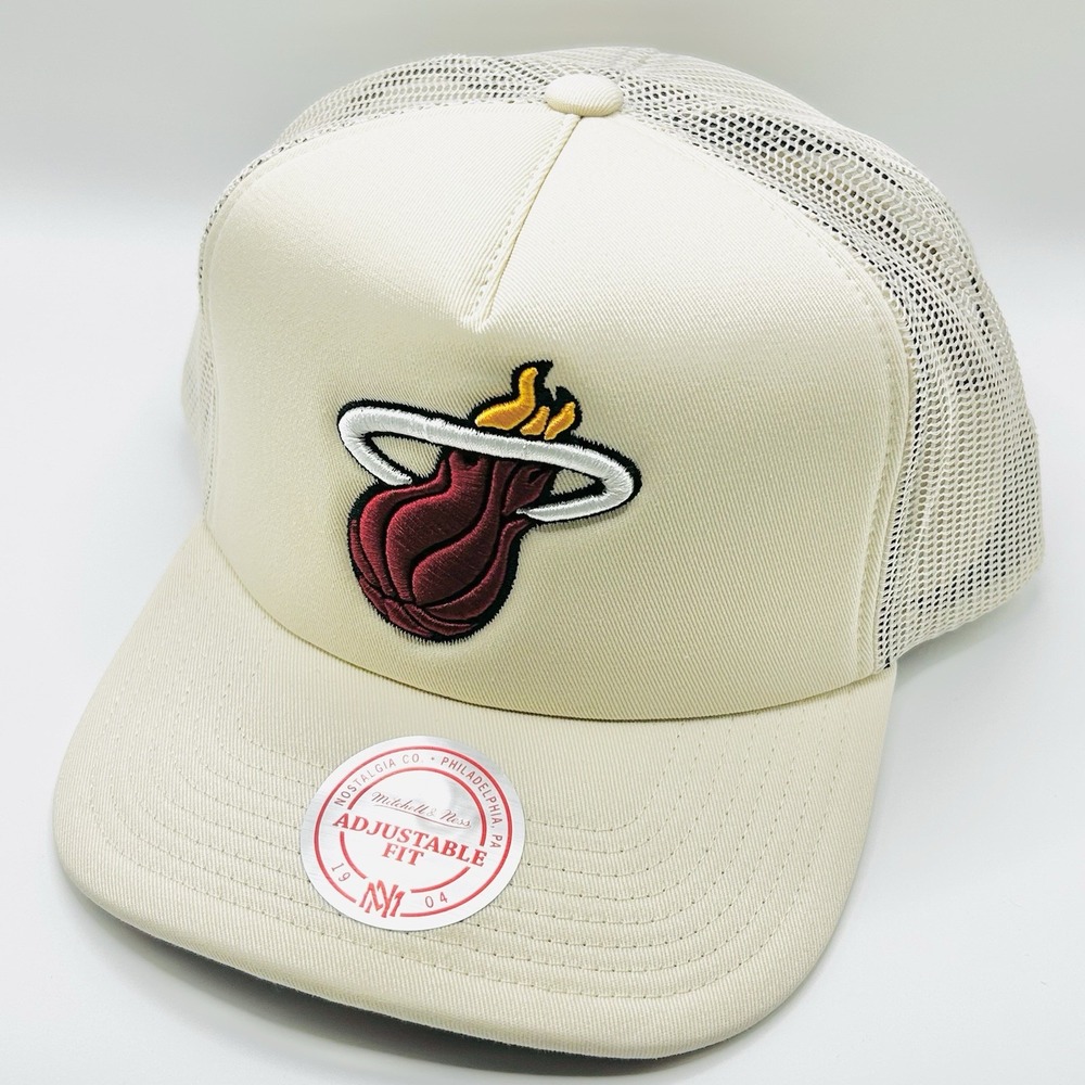 Miami Heat Mitchell & Ness Foam A-Frame Trucker Hat Cap Snapback Adjustable NBA